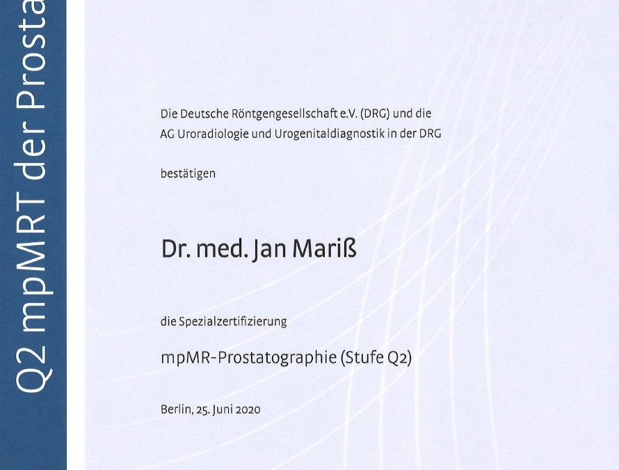 Prostata MRT: Radiologie Nordhessen jetzt Q2-zertifiziert